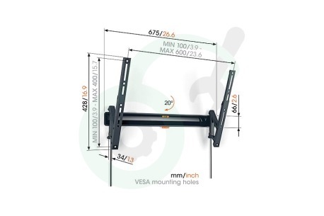 Vogel's  3836150 TVM3615 Kantelbare TV Beugel 40 - 77 inch