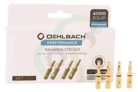 Oehlbach  D1C3009 Performance Banaanstekker, 4 stuks