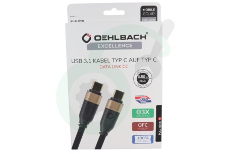 Oehlbach  D1C33199 33199 Excellence USB-C 3.1 kabel, 0.5 meter