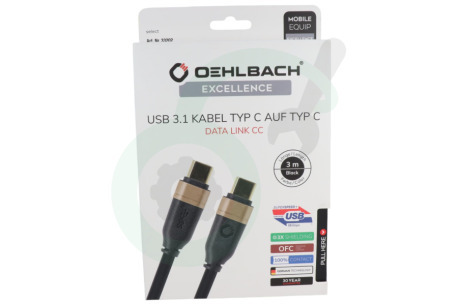 Oehlbach  D1C33202 33202 Excellence USB-C 3.1 kabel, 3 meter