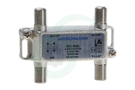 Hirschmann  695020480 DFC 0631 Verdeel element CATV 3-Weg splitter 5-1218 MHz