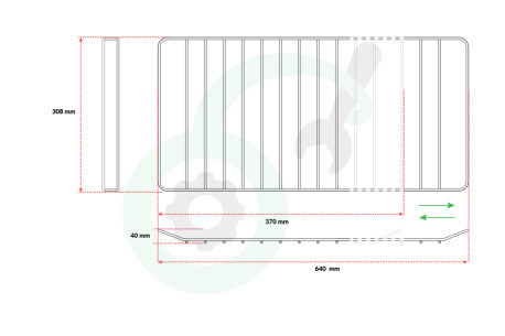 Universeel  Rooster past in o.a. Universeel Oven rooster 370mm x 308mm