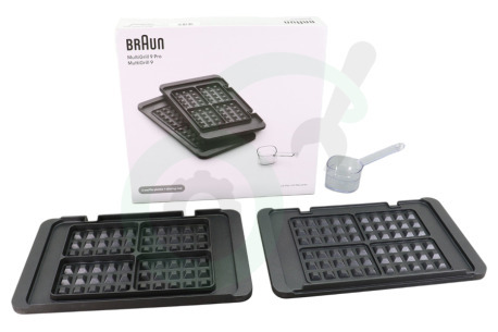 Braun  AS00006348 BRSK007 Set van 2 wafelplaten + doseerbeker voor de MultiGrill 9