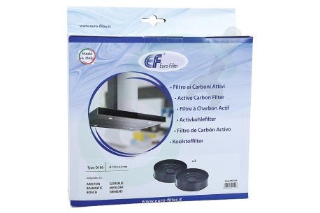 Eurofilter  00602799 Filter Koolstof, Rond 173mm, 2 stuks