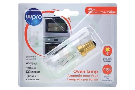 WPRO Oven-Magnetron 484000008841 LFO135 Lamp Ovenlamp 40W E14 T29