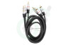 Tulp Kabel 3x RCA Male-3x RCA Male, 1.5 meter, Verguld