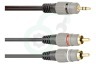 Jack 3.5mm Stereo Male - 2x Tulp RCA Male, 2.5 Meter